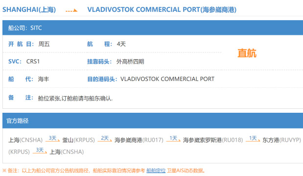 CRS1 route of Haifeng SITC