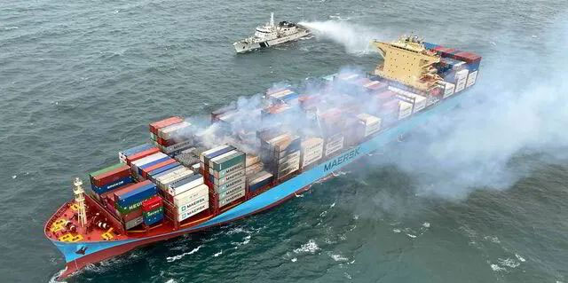 Fire in Maersk Frankfurt