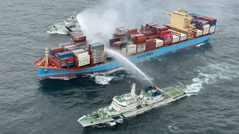 Fire in Maersk Frankfurt