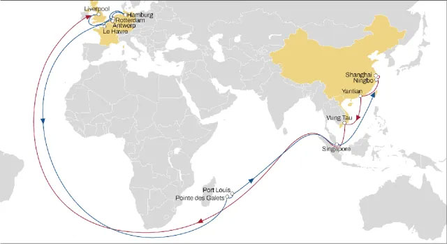 The revised route was carried out by MSC Trieste's Voyage 433