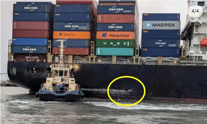 A collision occurred at Maersk Shekou