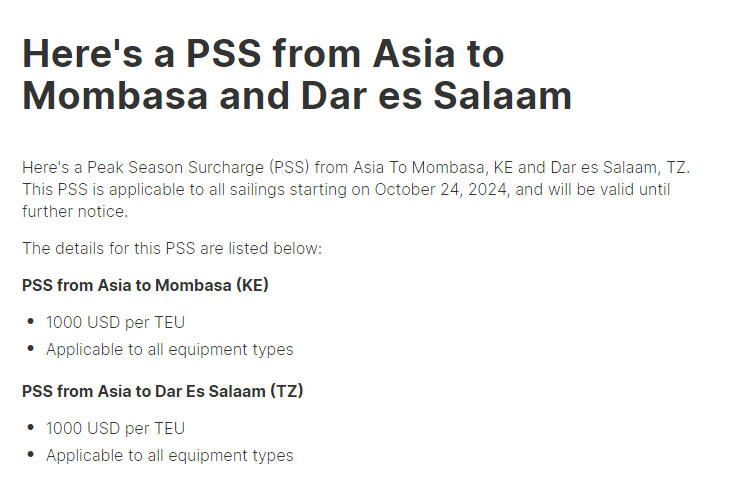 Hapag-lloyd raises peak season surcharge