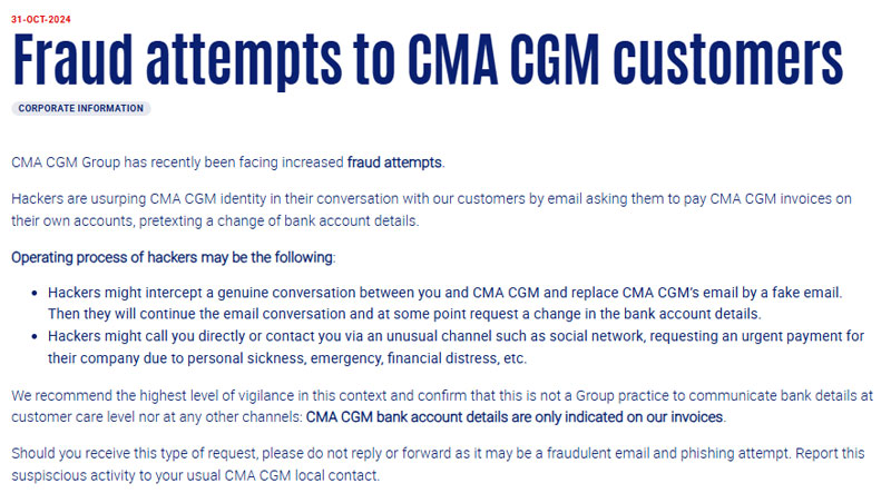 CMA CGM Announcement