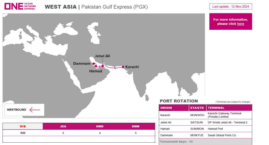 ONE launches PGX, a new route connecting Pakistan and the Middle East