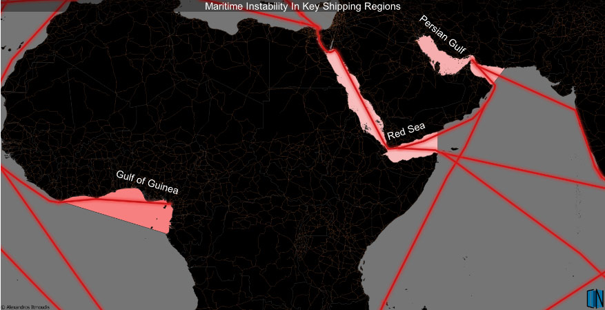 Analysis of maritime security risk trends in major global shipping corridors2
