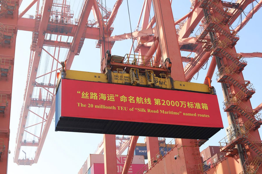 The container throughput of named Silk Road shipping routes exceeded 20 million TEU