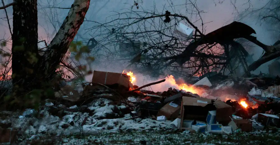 A Boeing 737 cargo plane operated by German logistics company DHL has crashed