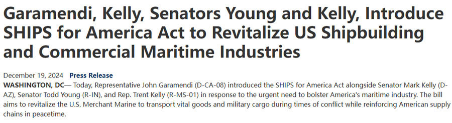 The Ship Act helped revitalize American shipbuilding
