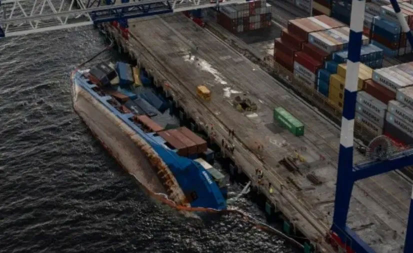 Container ship Amnah capsized