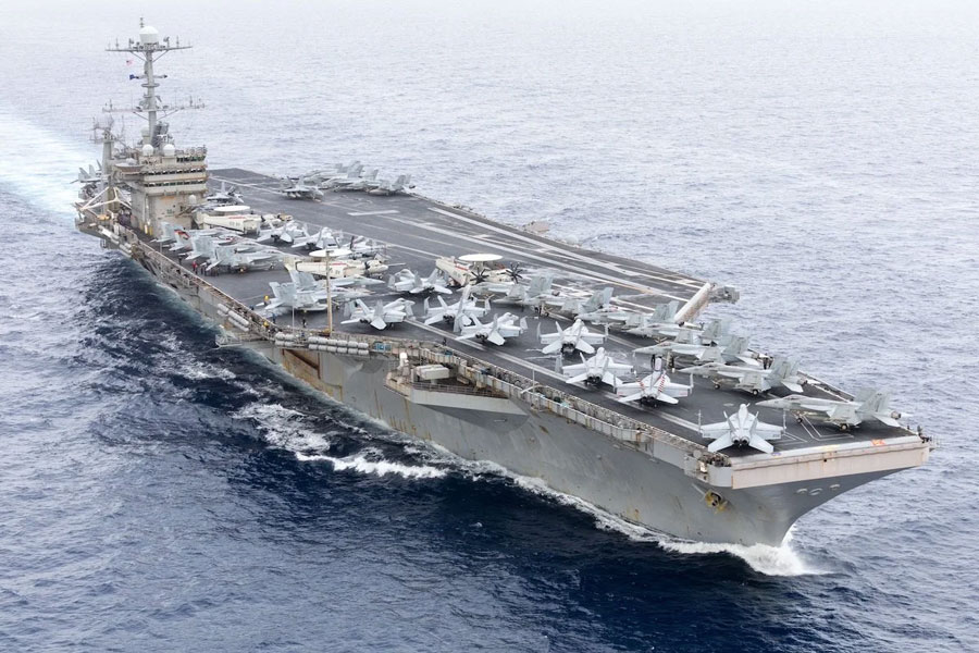 Us aircraft carrier collides with merchant vessel in Mediterranean Sea