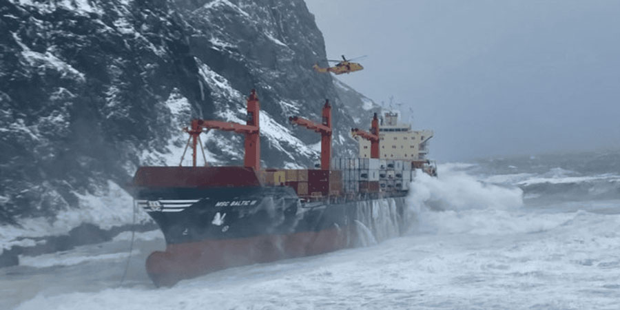 The MSC Baltic III ran aground off the west coast of Newfoundland