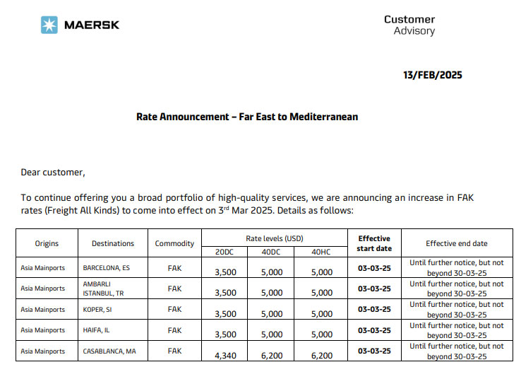 Maersk Announcement