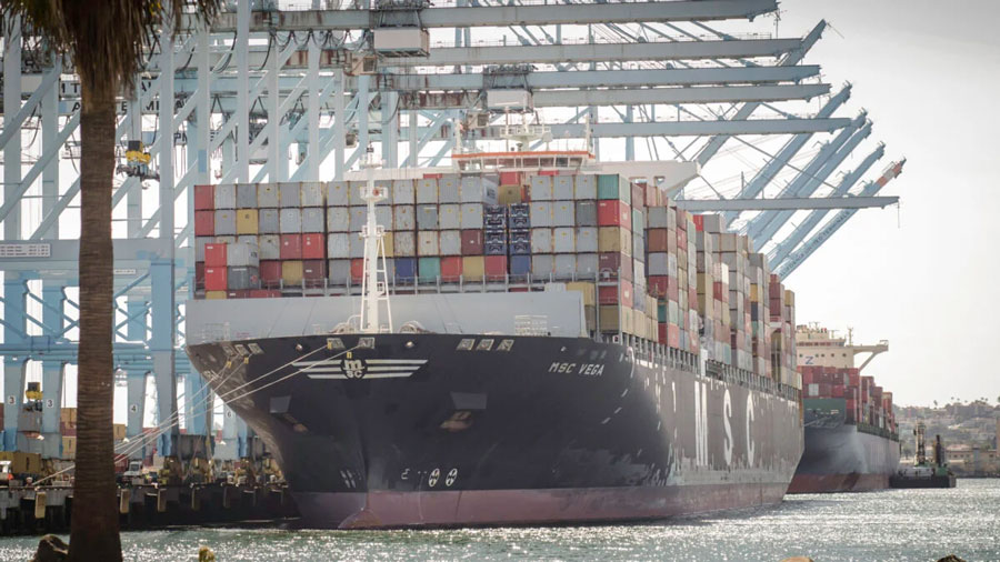 Container traffic at the Port of Los Angeles was strong in February