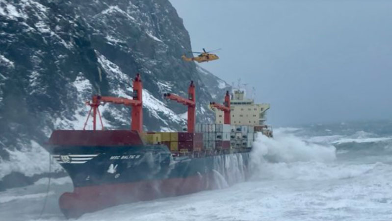 Salvage of MSC Baltic III container ship progress