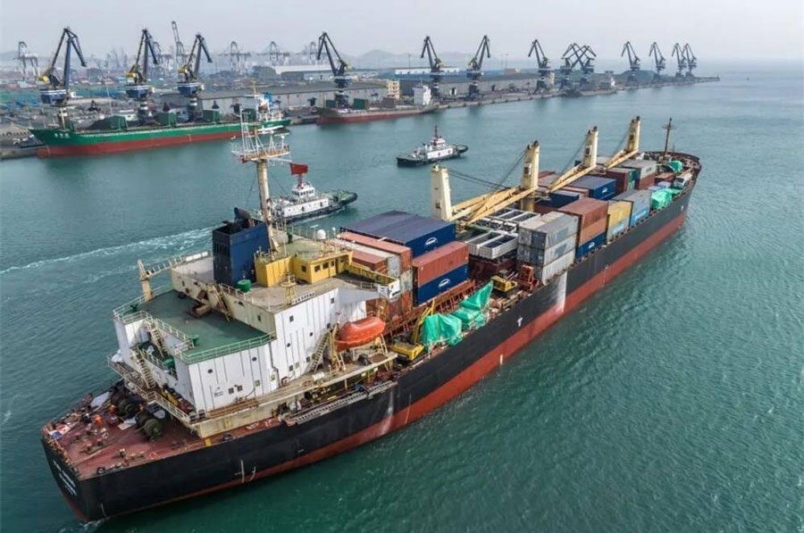 Yantai Port in Shandong province, the first Cuban cargo route officially opened