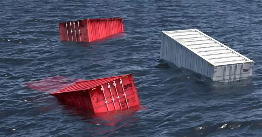 The diversion caused more than 200 containers to fall into the water