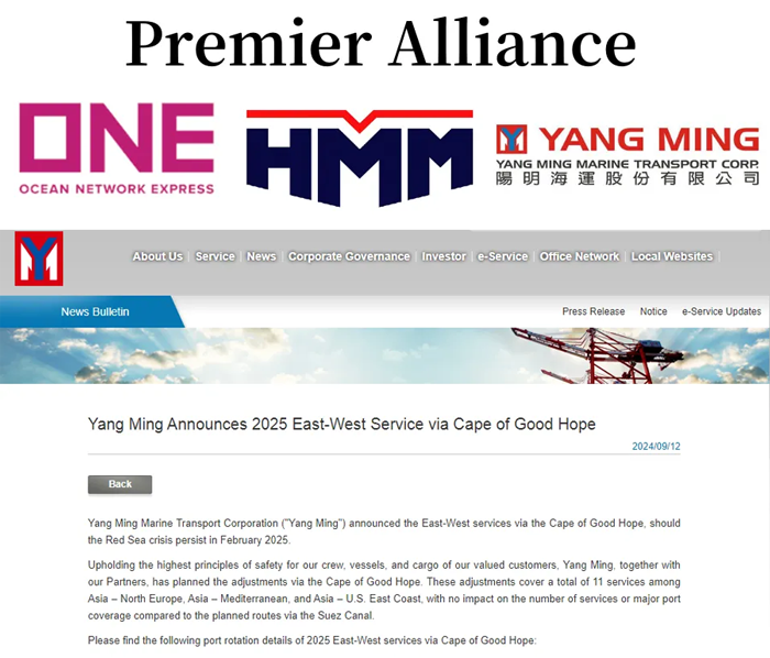 Premier Alliance members announced 11 routes around the Cape of Good Hope